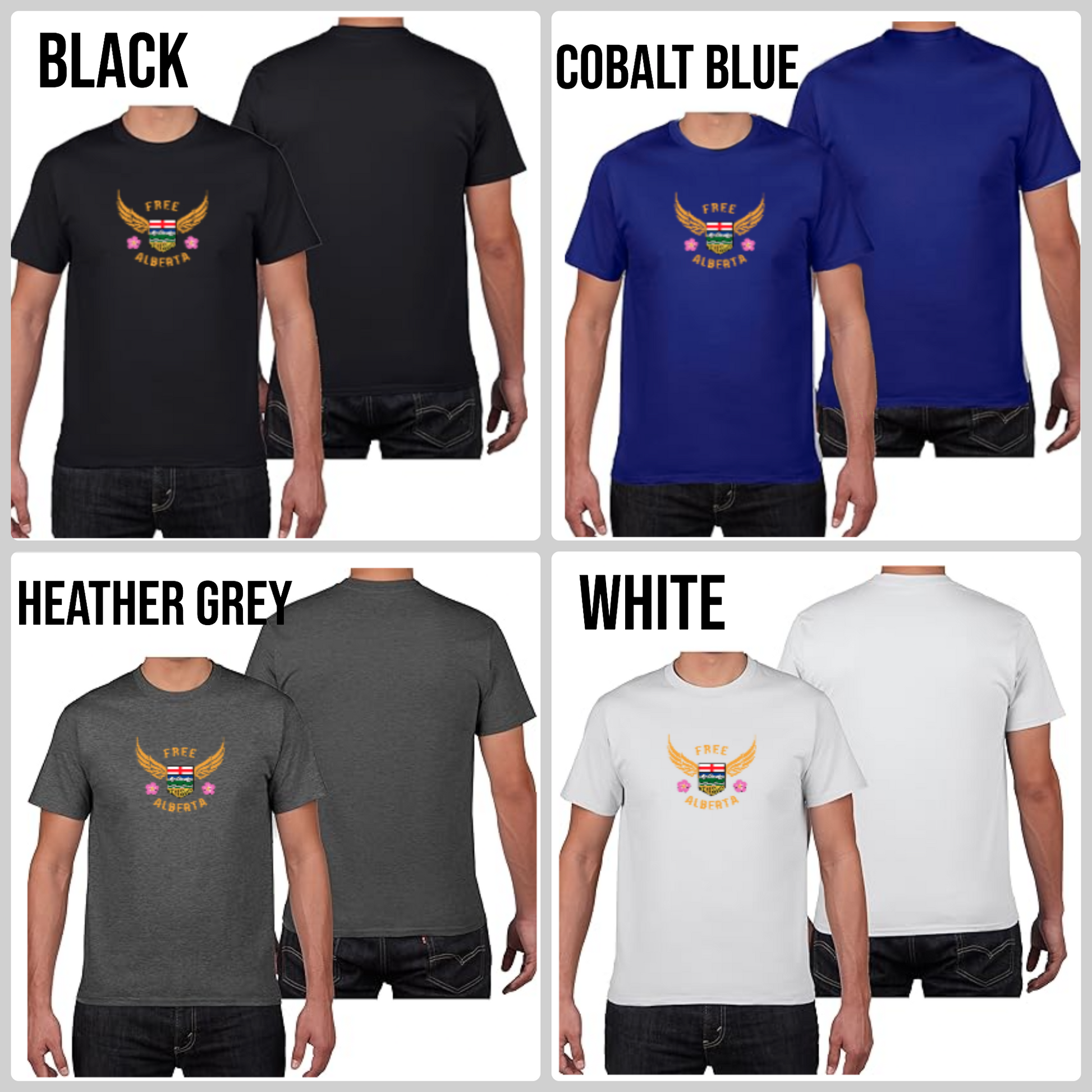 Free Alberta Men's Tee - Grunge Winged Shield Design