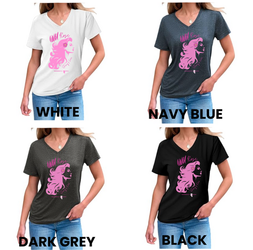 Alberta Wild Rose Women's V-Neck Tee